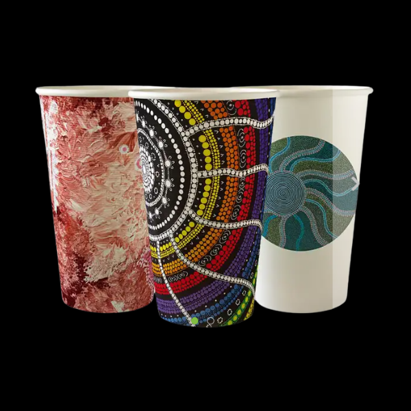 Coffee Cup 390ml / 12oz Single Wall Indigenous 1000/Ctn - $126.42