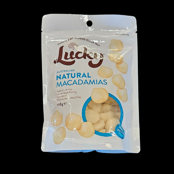 Nuts Lucky Natural Macadamias 100gm 1/Ea - $7.50