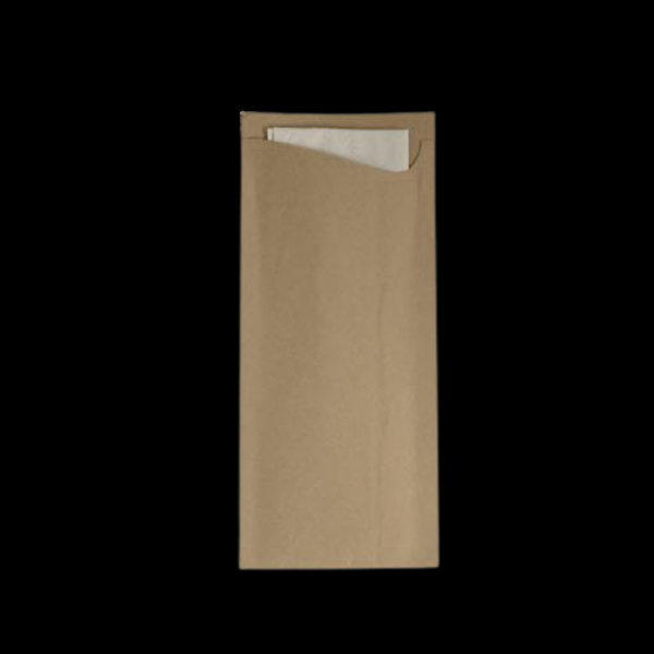 Cutlery Pouch Kraft with 2-Ply Natural Napkin 500/Ctn - $91.35