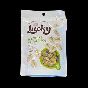 Nuts Lucky Natural Pistachios 120gm 1/Ea - $9.90