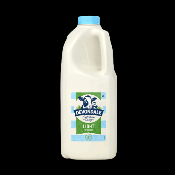 Milk Light Devondale 2Ltr -1/Ea - $4.50