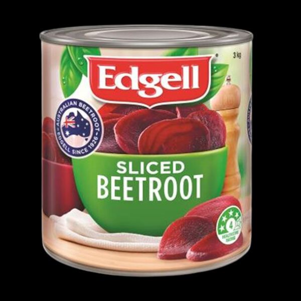 Beetroot Sliced Edgell A10 3Kg  1/Ea - $19.80