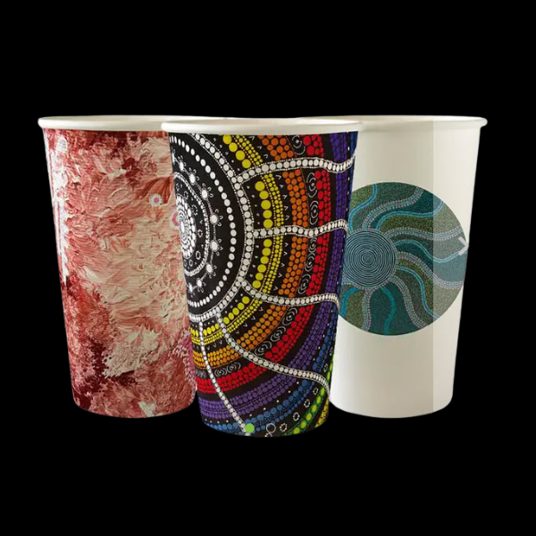 Coffee Cup 510ml / 16oz Single Wall Indigenous 1000/Ctn - $142.10