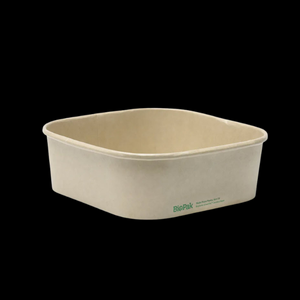 Takeaway Kraft BioBoard Square Base 1000ml 300/Ctn - $92.05