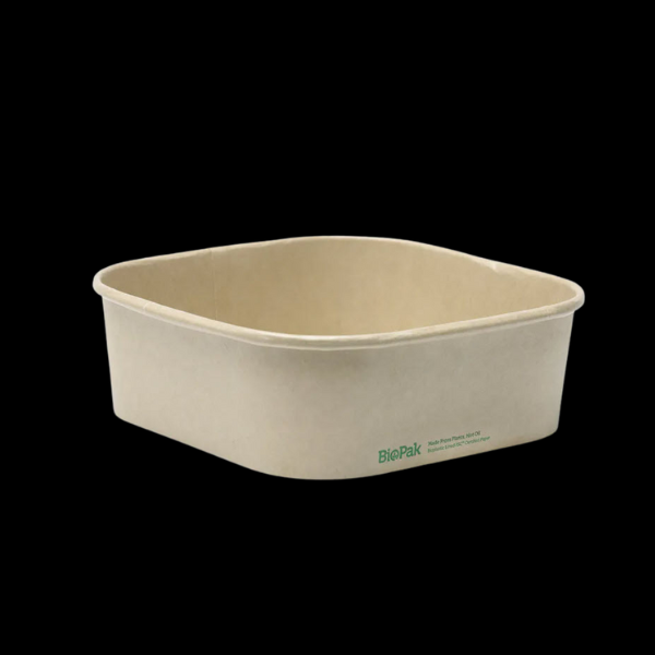 Takeaway Kraft BioBoard Square Base 1000ml 300/Ctn - $92.05