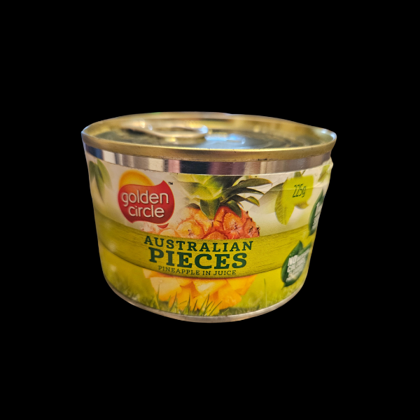 Pineapple Pieces Golden Circle 225gm 1/Ea - $4.50