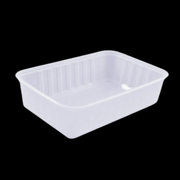 Takeaway Container Rectangular Ribbed Natural 500/Ctn - $68.53