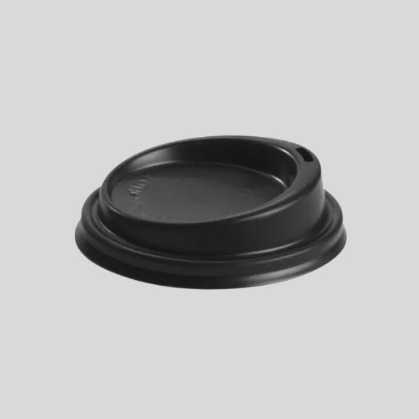 Lid to suit BioPak Coffee Cup PLA Small Black 80mm 1000/Ctn - $85.26