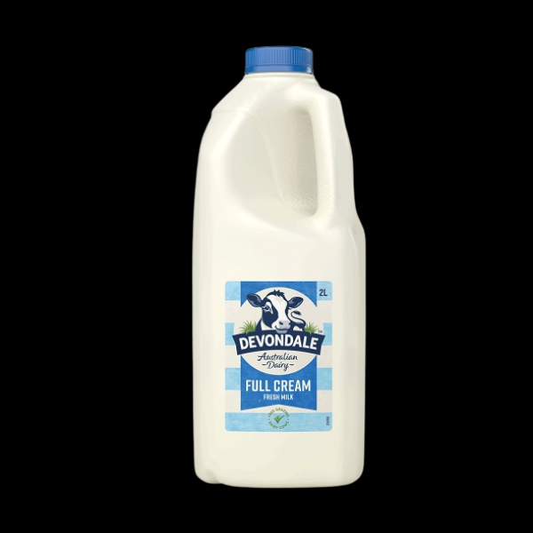 Milk Full Cream Devondale  2Ltr - 1/Ea - $4.50