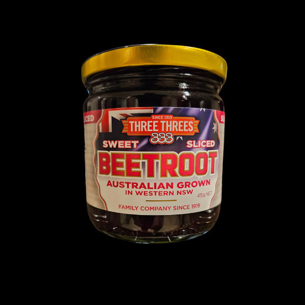 Beetroot Sliced Three Three's 415gm 1/Ea - $4.75