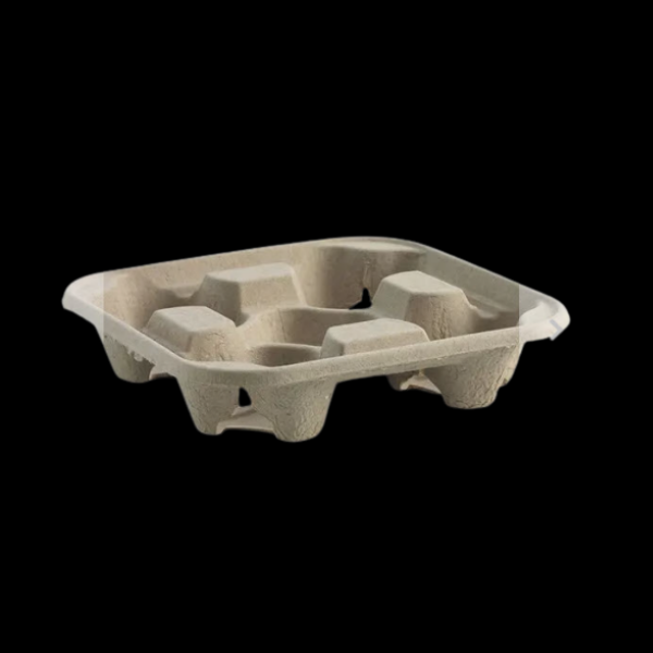 BioCup Tray 4-Cup Pulp 300/Ctn - $51.68