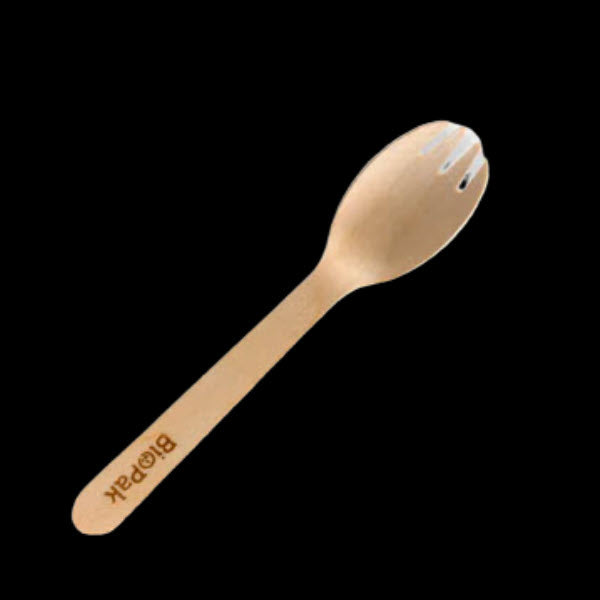 Spork Wooden 16cm FSC 100% 1000/Ctn - $49.42