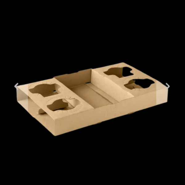 BioCup Tray 2 & 4-Cup Paper 100/Ctn - $22.61